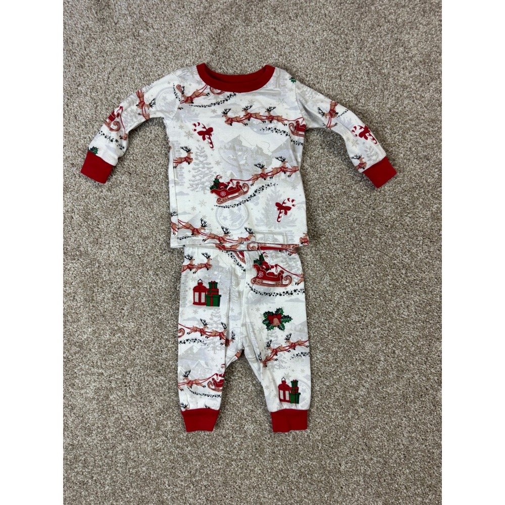 The Children's Place PJ Place Baby Christmas Santa Reindeer Pajama Set 3-6M